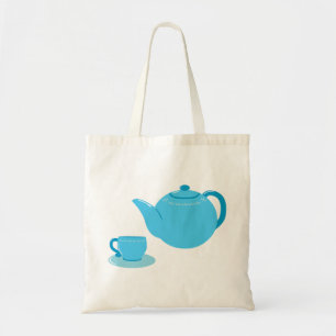 Bolso De Tela Tetera Azul Clásica