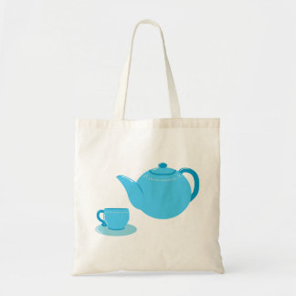 Bolso De Tela Tetera Azul Clásica