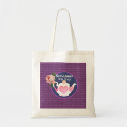 Bolso De Tela Tetera floral con corazón de tienda de té personal