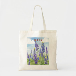 Bolso De Tela Texas Bluebonnet Acuarela Vintage