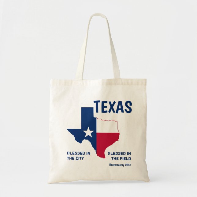 Bolso De Tela TEXAS Cristiano Escritura Bendita (Frente)