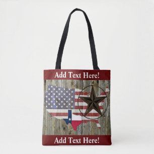 Bolso De Tela Texas Lone Star State Flag Map Tote Bag