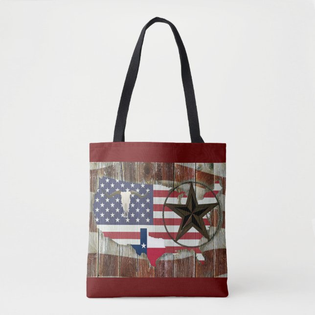 Bolso De Tela Texas Lone Star Texas Long Horn (Anverso)