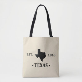 Bolso De Tela Texas mapea negro el estado de la estrella solitar