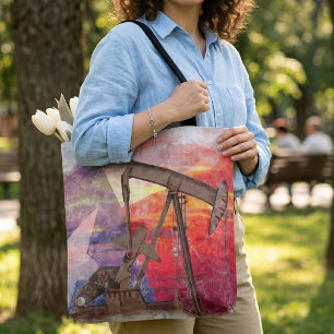 Bolso De Tela Texas Oil Pumpjack: Arte patrimonial del estado de
