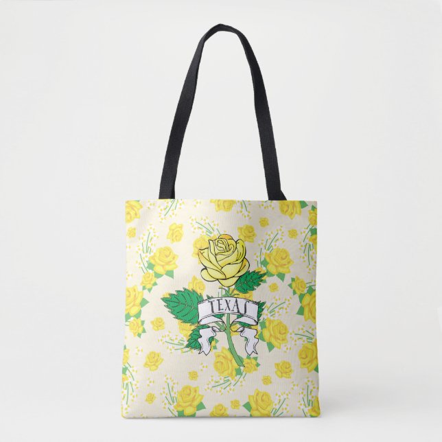 Bolso De Tela Texas, Rosa Amarilla (Anverso)