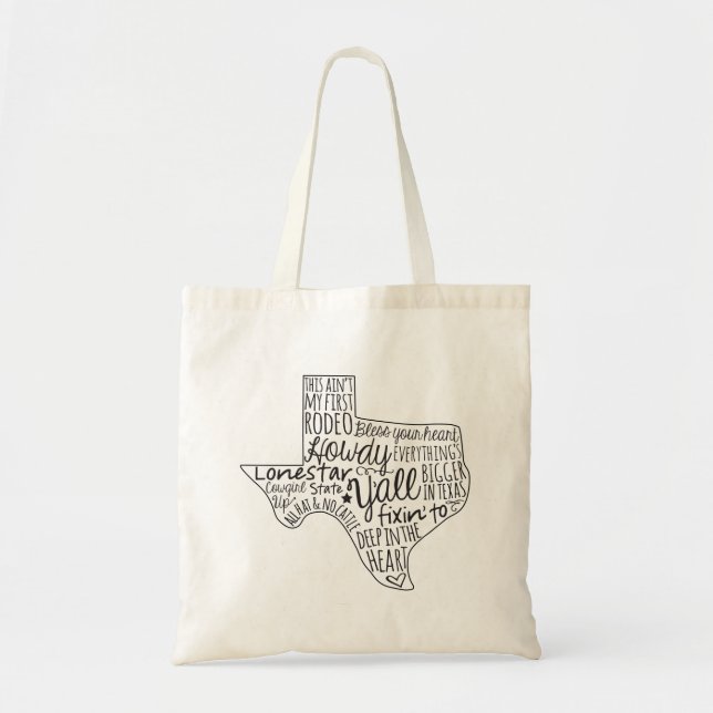 Bolso De Tela Texas Sayings Y'all (Frente)
