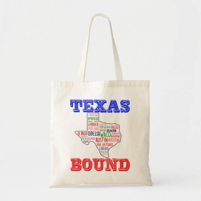 Bolso De Tela TEXAS SE ABUNDE, mudándose a Texas (Frente)