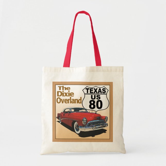 Bolso De Tela Texas US Route 80 - The Dixie Overland (Frente)