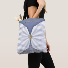 Bolso De Tela Textil Ilusión de Joyas Personalizadas Azul Polvor