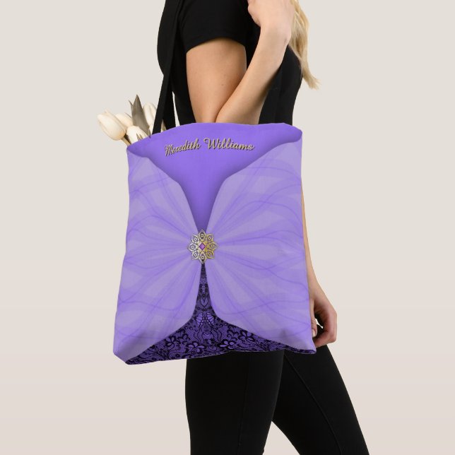 Bolso De Tela Textil Ilusión Joya Morada Personalizada (Detalle)