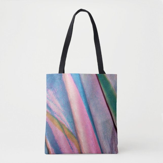 Bolso De Tela Textil verde azul rosa (Anverso)