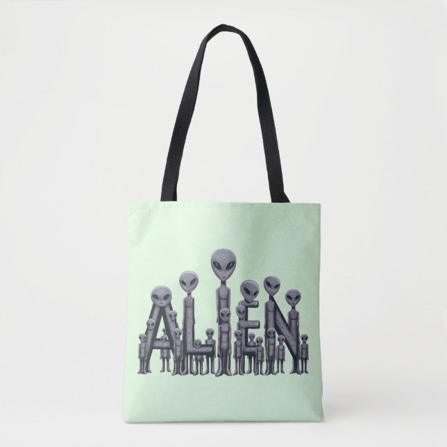 Bolso De Tela Texto alienígena (Anverso)