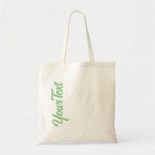 Bolso De Tela Texto de guión verde elegante personalizado superi