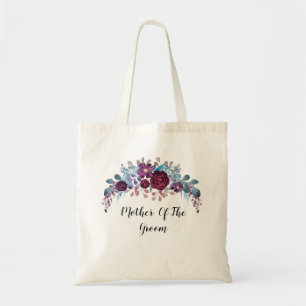 Bolso De Tela texto de monograma personalizado flor flora acuare