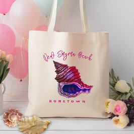 Bolso De Tela Texto de Personalizado de la concha de cola de ver