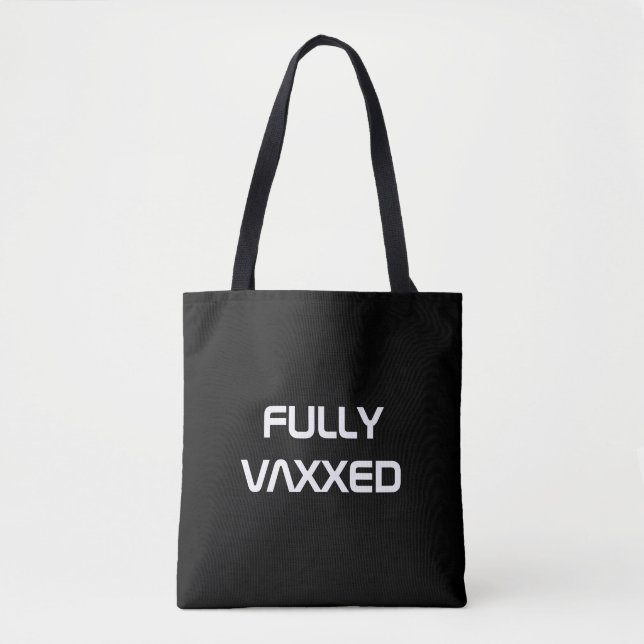 Bolso De Tela Texto de personalizado negro completamente vaxado  (Anverso)