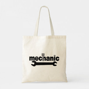 Bolso De Tela Texto de tuercas y tornillos mecánicos