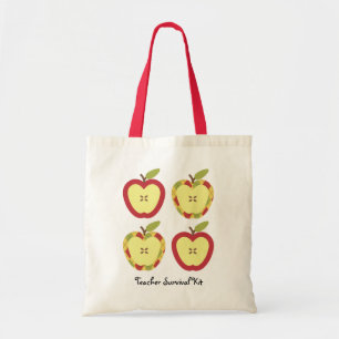 Bolso De Tela Texto del personalizable de las manzanas