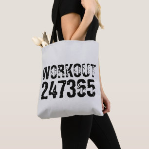 Bolso De Tela Texto desgastado y raspado Workout 247365 negro