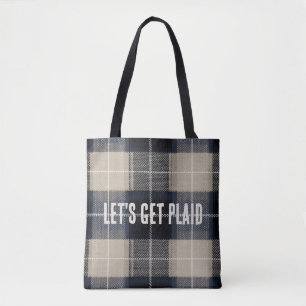 Bolso De Tela Texto Divertido Navidad Tradicional Cuadros Tartán