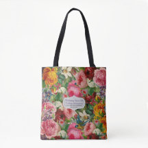 TEXTO EDIT personalizado de TOTE de Rosas de época
