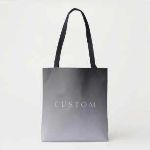 Bolso De Tela Texto elegante sobre gradiente ombre gris moderno 