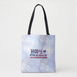 Bolso De Tela Texto en colores de la bandera y el hielo norteame