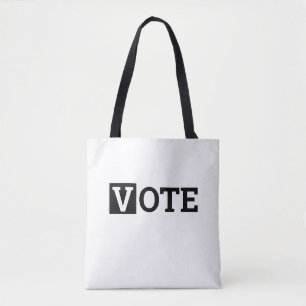 Bolso De Tela Texto negro y blanco Vota
