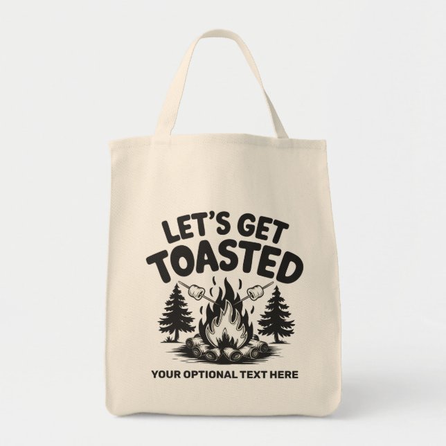 Bolso De Tela Texto personalizado de camping (Frente)