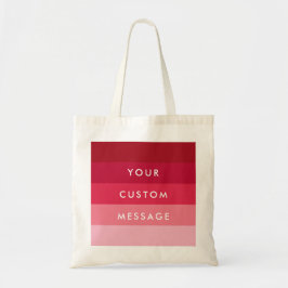 Bolso De Tela Texto personalizado de franjas rosadas