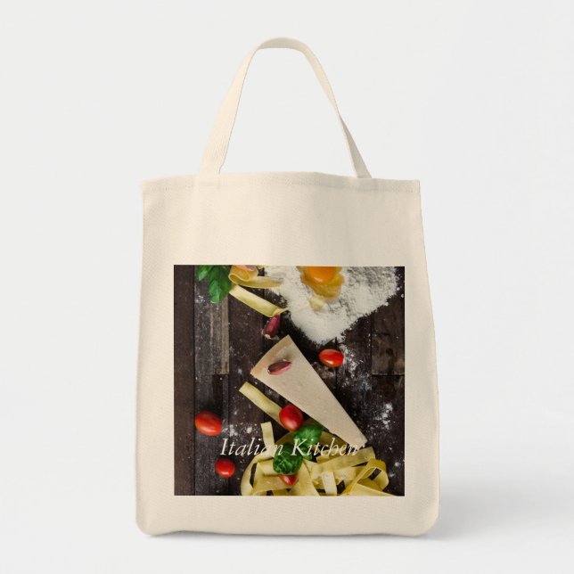 Bolso De Tela Texto personalizado de la comida italiana (Frente)