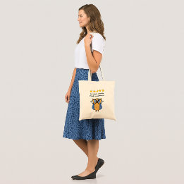 Bolso De Tela Texto personalizado del profesor escuela búho