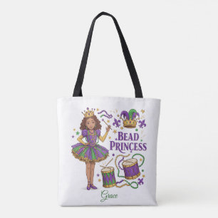 Bolso De Tela Texto Personalizado Princesa de Cuentas - Mardi Gr