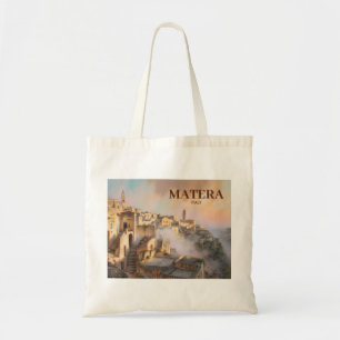 Bolso De Tela Texto personalizado Sassi di Matera Italia Acuarel