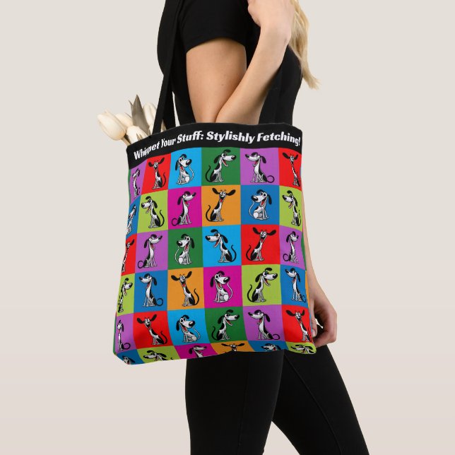 Bolso De Tela Texto personalizado Whippet Wonder (Detalle)