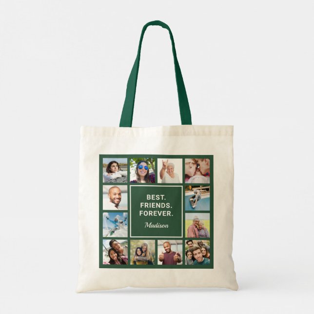 Bolso De Tela Texto personalizado y sus fotos (Reverso)