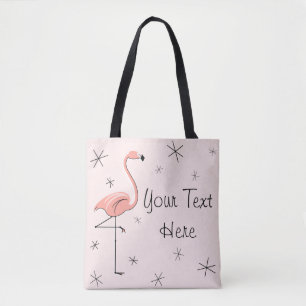 Bolso De Tela Texto rosa flamenco por todo el tote