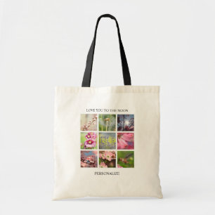 Bolso De Tela Texto y Collage de fotos personalizados