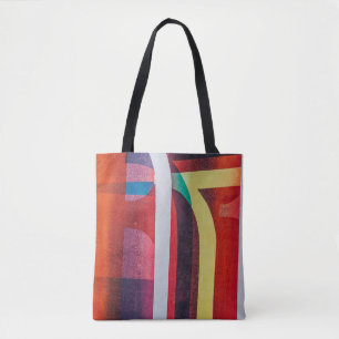 Bolso De Tela Textos blancos y rojos