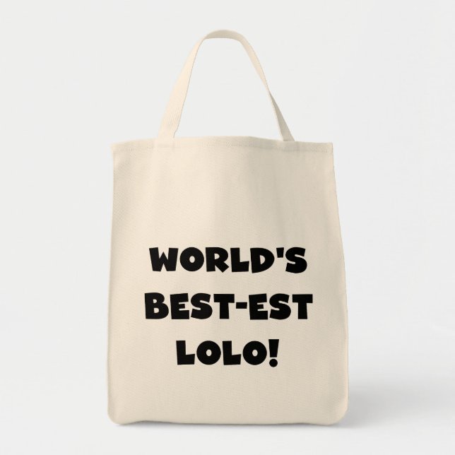 Bolso De Tela Textos negros Mejor camisetas y regalos Lolo (Frente)