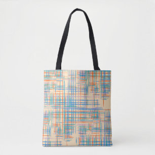 Bolso De Tela Textura abstracta con franjas cruzadas. Pat modern