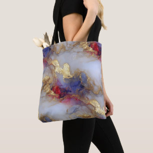 Bolso De Tela Textura abstracta de tinta al alcohol con acentos 