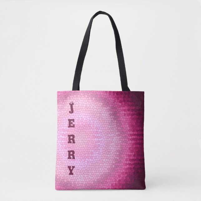 Bolso De Tela Textura abstracta del rosa del vitrage del (Anverso)