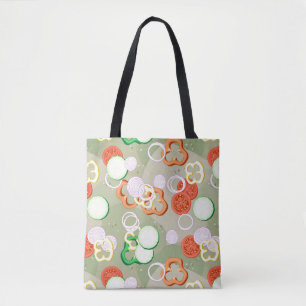 Bolso De Tela Textura con las rebanadas de verduras