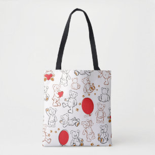 Bolso De Tela Textura con los osos de peluche