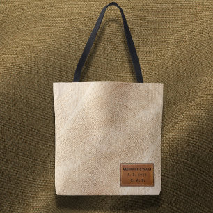 Bolso De Tela Textura de arpillera archivada con aspecto de cuer
