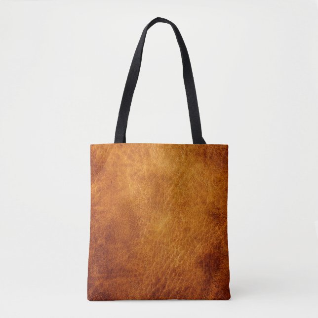 Bolso De Tela Textura de cuero marrón (Anverso)