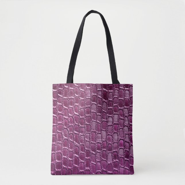 Bolso De Tela Textura de cuero púrpura (Anverso)