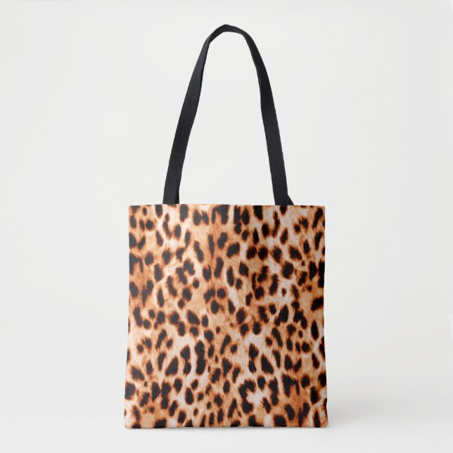 Bolso De Tela Textura de impresión de leopardo (Anverso)